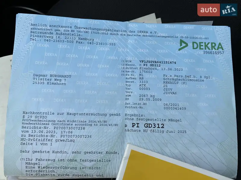 Мінівен Renault Grand Scenic 2009 в Житомирі документ