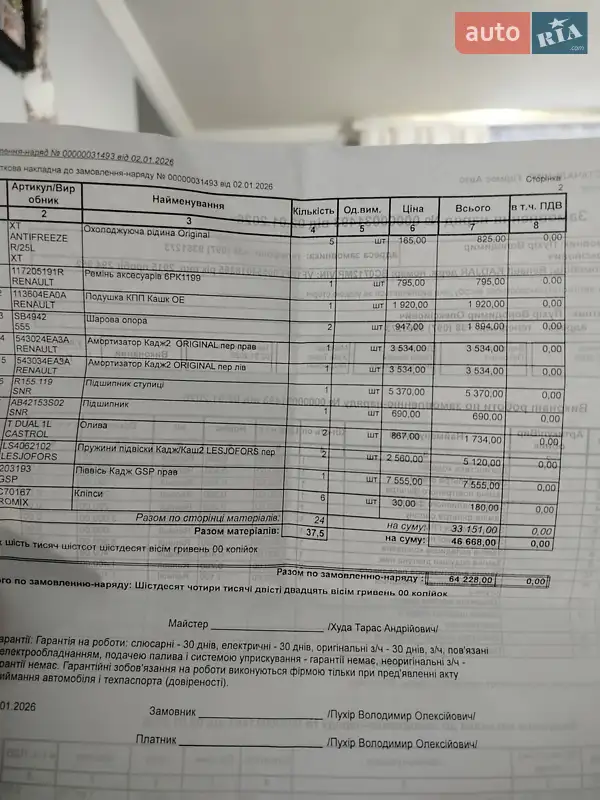 Внедорожник / Кроссовер Renault Kadjar 2015 в Турке документ