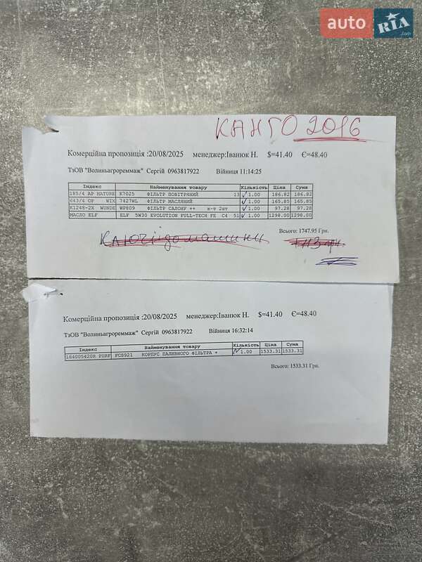 Мінівен Renault Kangoo 2016 в Білогородці