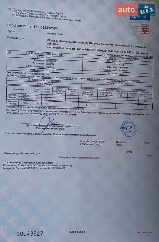 Універсал Renault Logan MCV Stepway 2017 в Дніпрі документ 2 фото Універсал Renault Logan MCV Stepway 2017 в Дніпрі документ