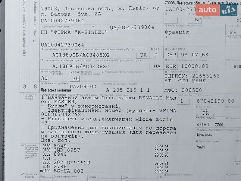 Вантажний фургон Renault Master 2021 в Млиніві