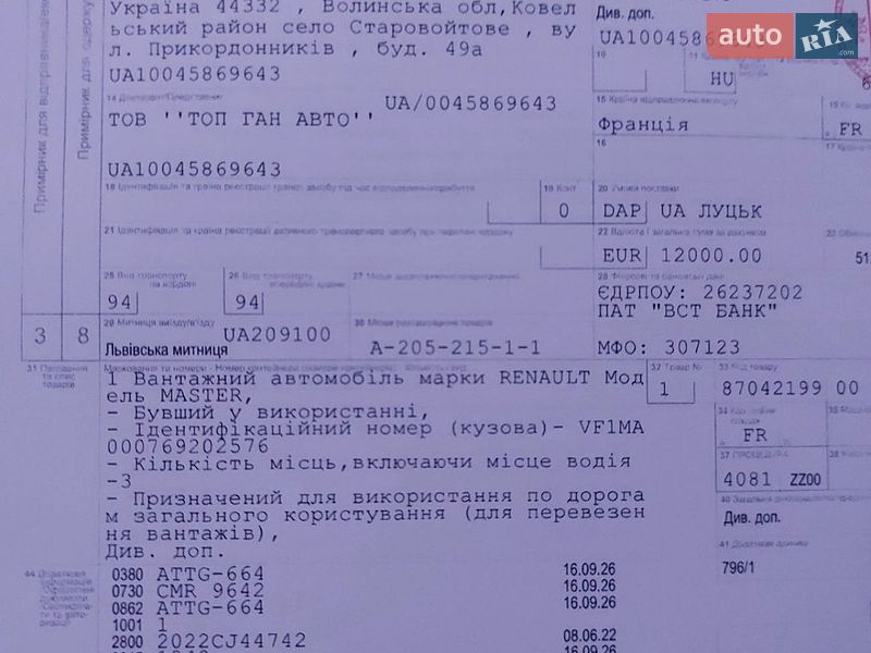 Грузовой фургон Renault Master 2022 в Львове