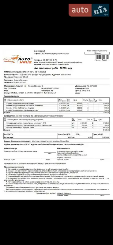 Хэтчбек Renault Megane 2012 в Житомире документ