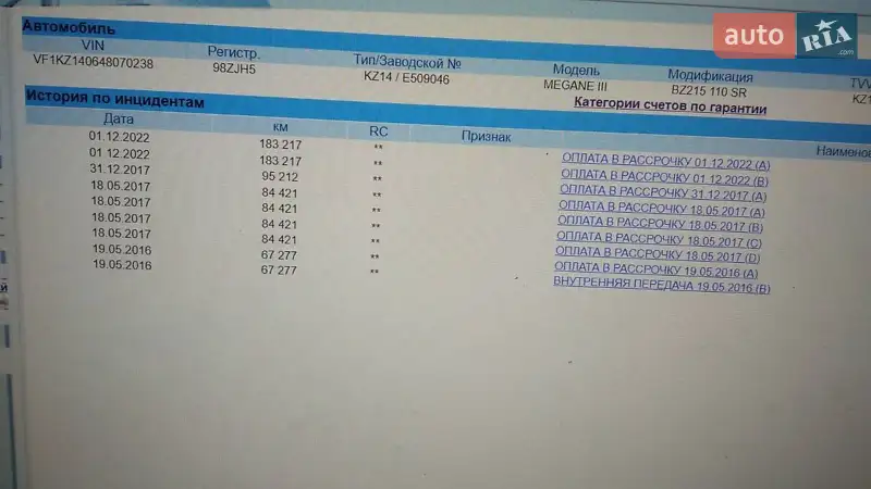 Универсал Renault Megane 2012 в Харькове документ 2 фото Универсал Renault Megane 2012 в Харькове документ