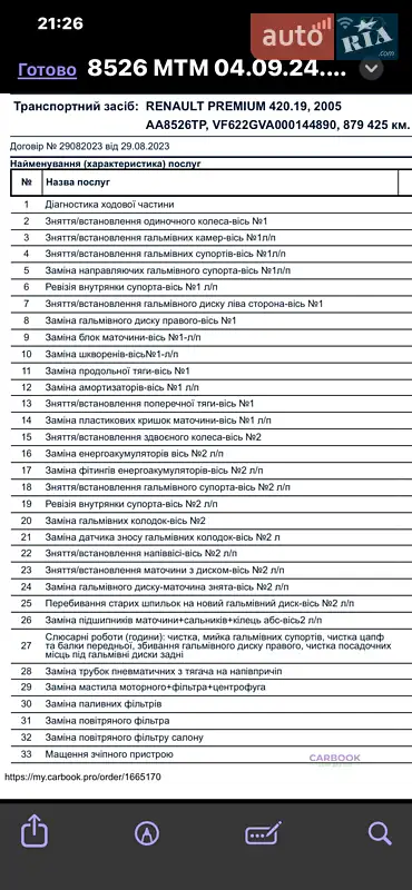 Тягач Renault Premium 2005 в Киеве документ