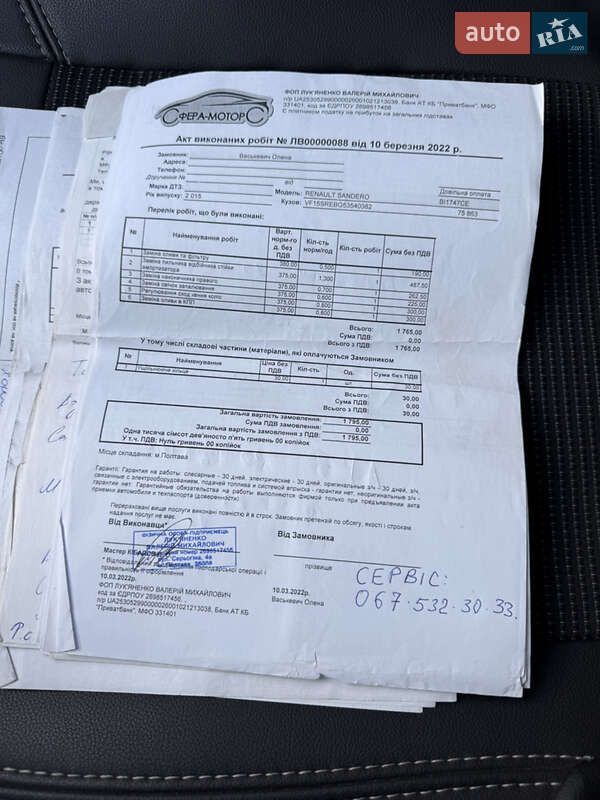 Хетчбек Renault Sandero 2015 в Полтаві