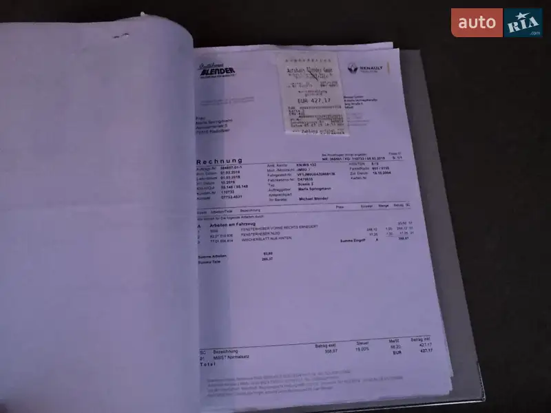 Минивэн Renault Scenic 2004 в Луцке документ