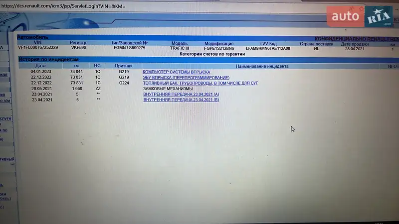 Грузовой фургон Renault Trafic 2021 в Дубно документ 2 фото Грузовой фургон Renault Trafic 2021 в Дубно документ