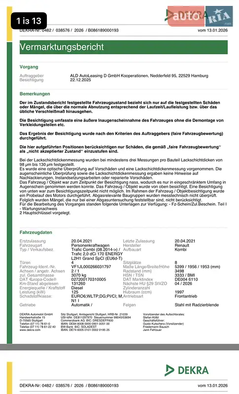 Мінівен Renault Trafic 2021 в Коломиї документ