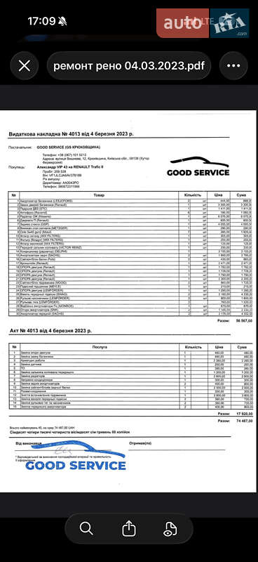 Мінівен Renault Trafic 2010 в Києві
