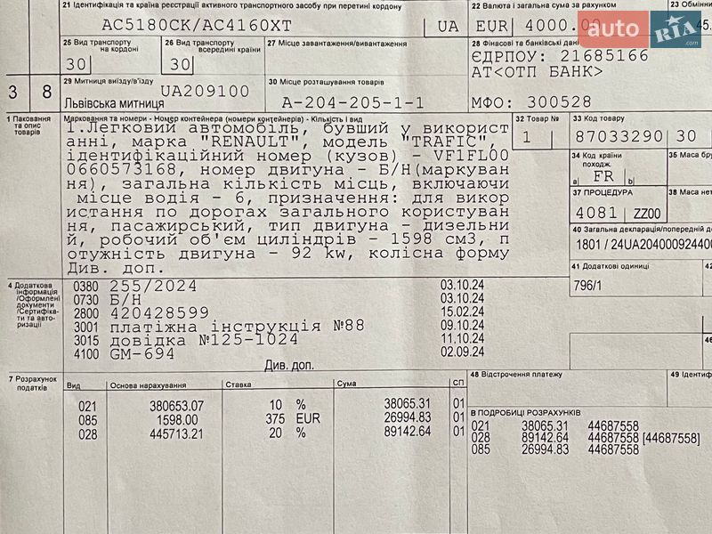 Мінівен Renault Trafic 2018 в Києві