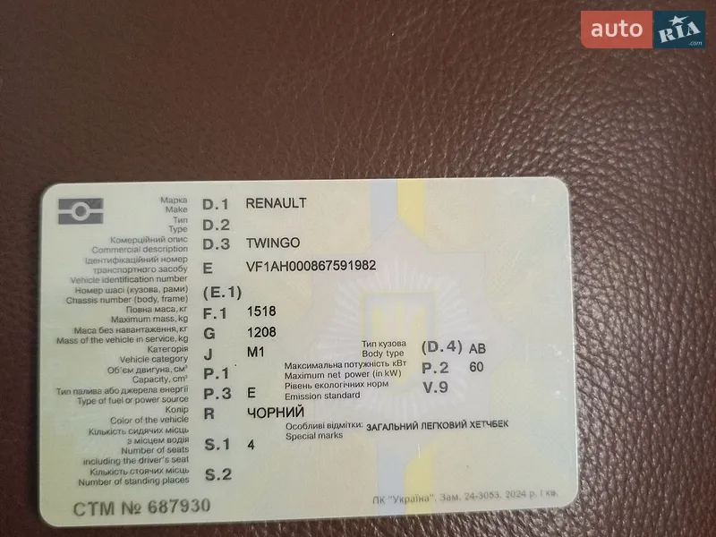 Хэтчбек Renault Twingo 2021 в Ровно документ