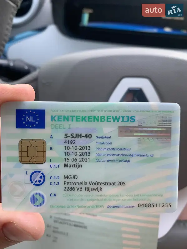 Хэтчбек Renault Zoe 2013 в Дубно документ