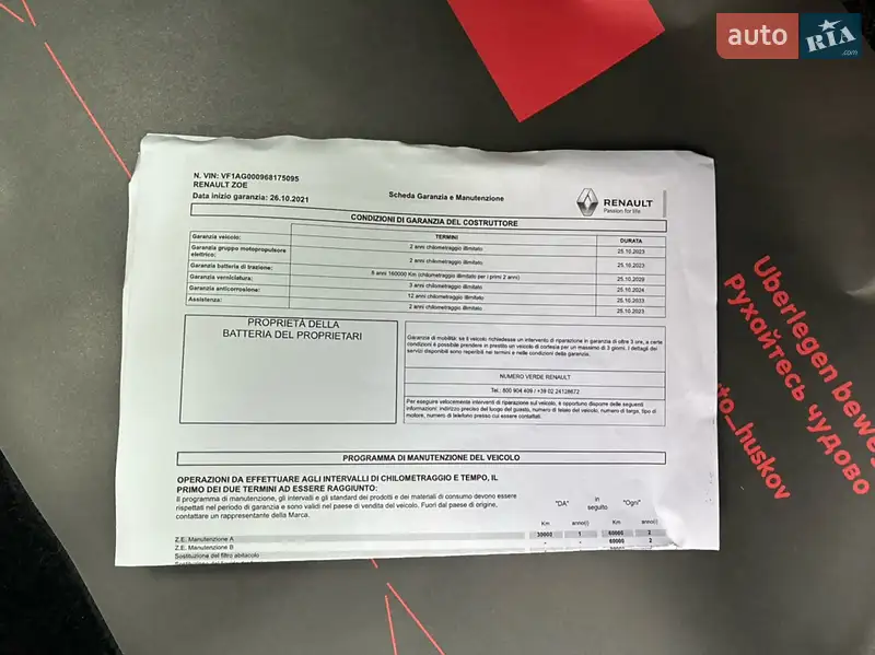 Хэтчбек Renault Zoe 2021 в Киеве документ