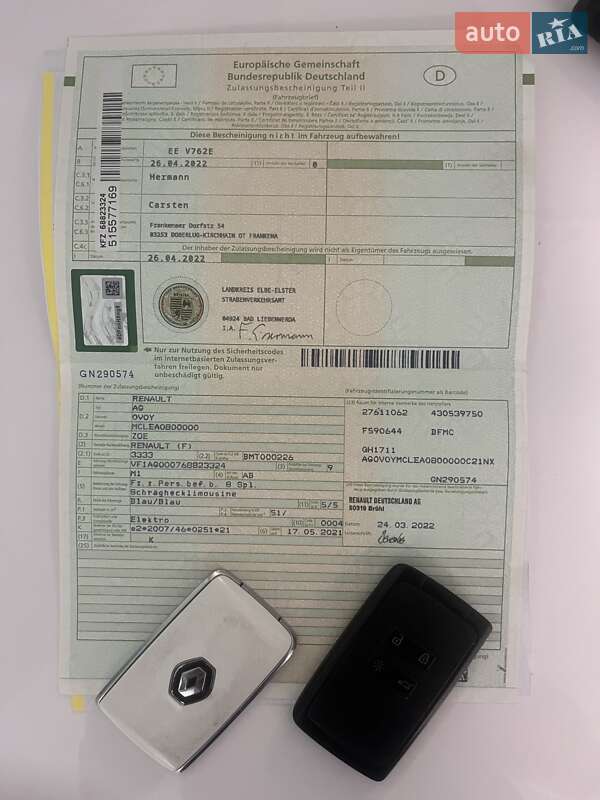 Хэтчбек Renault Zoe 2022 в Дубно