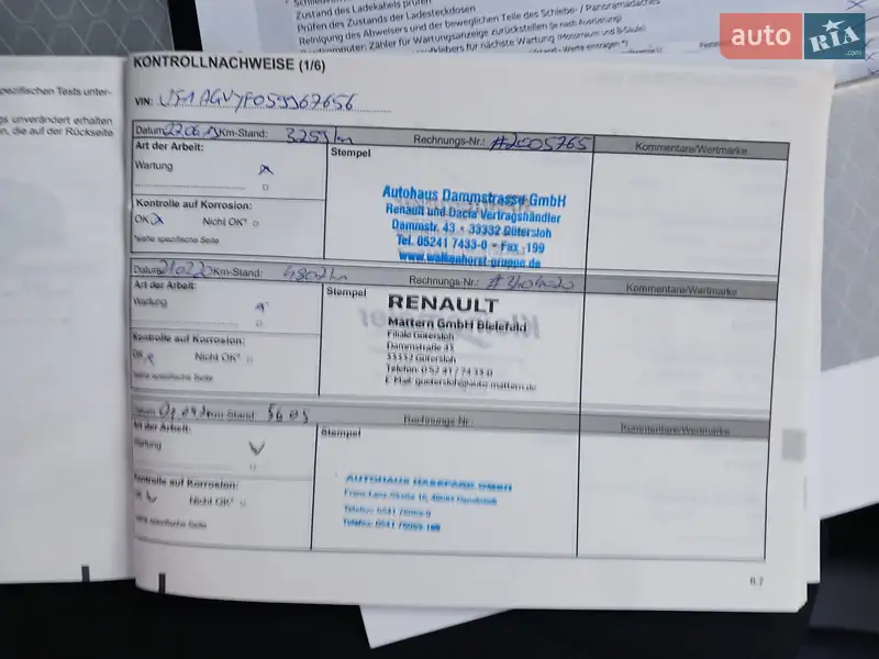 Хетчбек Renault Zoe 2018 в Ходореві документ