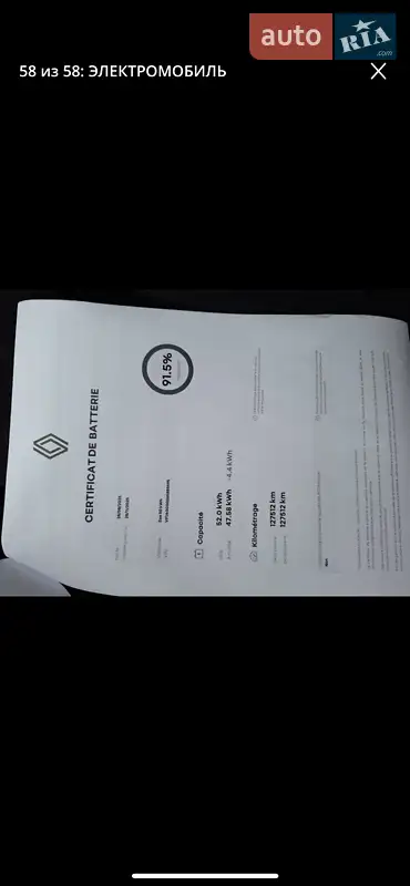 Хетчбек Renault Zoe 2020 в Луцьку документ