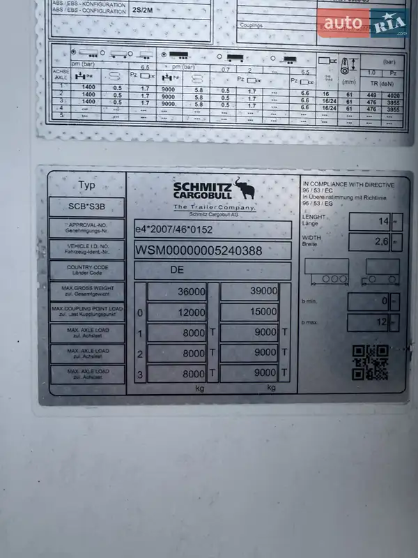 Рефрижератор напівпричіп Schmitz Cargobull SCB S3T 2020 в Вінниці документ 2 фото Рефрижератор напівпричіп Schmitz Cargobull SCB S3T 2020 в Вінниці документ