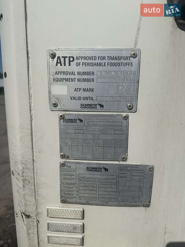 Рефрижератор напівпричіп Schmitz SKO 24 2007 в Дніпрі