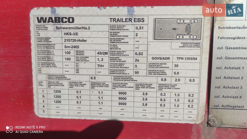 Самосвал полуприцеп Schwarzmuller HKS 2005 в Виннице