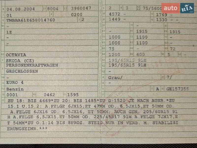 Лифтбек Skoda Octavia 2004 в Виннице фото 32 Лифтбек Skoda Octavia 2004 в Виннице