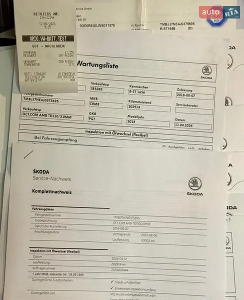 Универсал Skoda Octavia 2018 в Стрые документ
