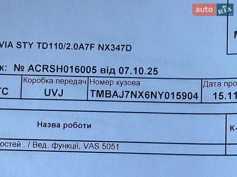 Лифтбек Skoda Octavia 2021 в Кривом Роге документ
