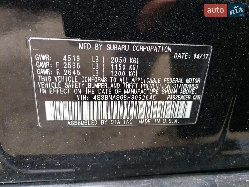 Седан Subaru Legacy 2017 в Черкассах
