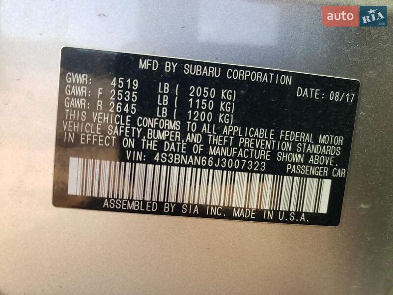 Седан Subaru Legacy 2018 в Львові