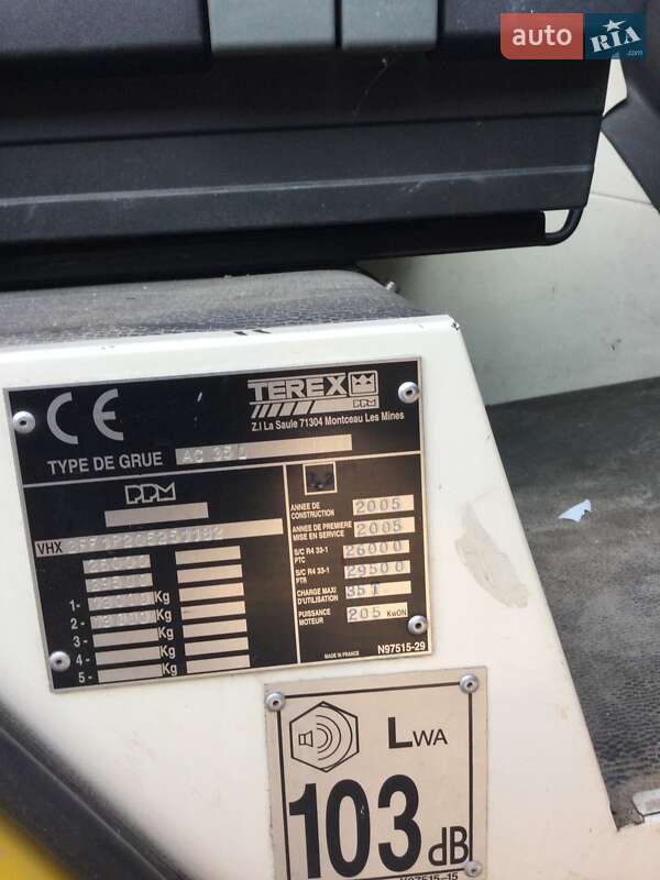 Автокран Terex AC 35L 2005 в Ковеле фото 15 Автокран Terex AC 35L 2005 в Ковеле