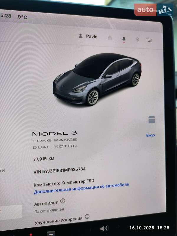 Седан Tesla Model 3 2021 в Києві