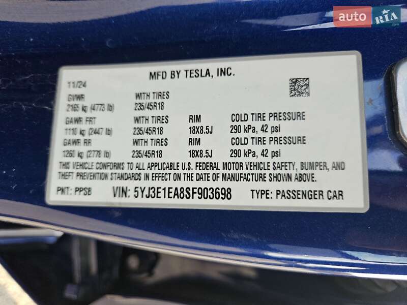 Седан Tesla Model 3 2024 в Днепре фото 28 Седан Tesla Model 3 2024 в Днепре