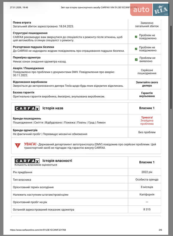 Седан Tesla Model 3 2022 в Запорожье