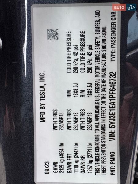 Седан Tesla Model 3 2023 в Умани фото 57 Седан Tesla Model 3 2023 в Умани