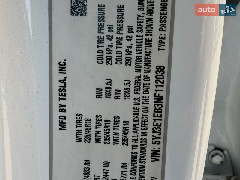 Седан Tesla Model 3 2021 в Вінниці фото 21 Седан Tesla Model 3 2021 в Вінниці