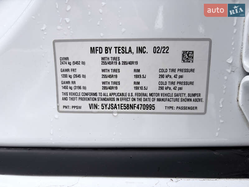 Лифтбек Tesla Model S 2022 в Киеве