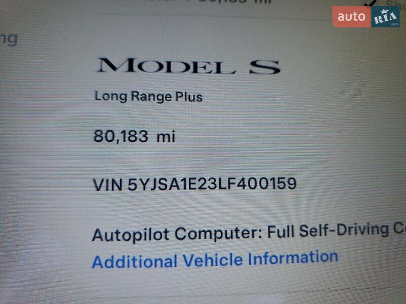 Ліфтбек Tesla Model S 2020 в Дніпрі