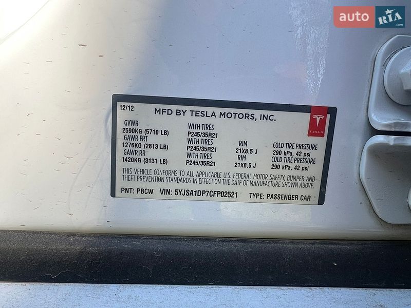 Ліфтбек Tesla Model S 2012 в Вінниці