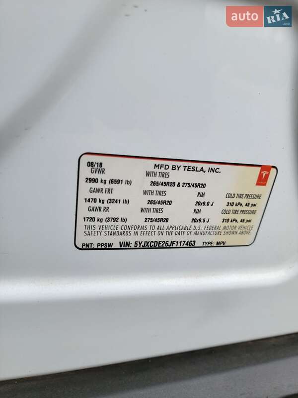 Позашляховик / Кросовер Tesla Model X 2018 в Кривому Розі фото 23 Позашляховик / Кросовер Tesla Model X 2018 в Кривому Розі