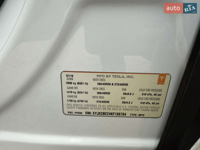 Позашляховик / Кросовер Tesla Model X 2019 в Дніпрі фото 55 Позашляховик / Кросовер Tesla Model X 2019 в Дніпрі