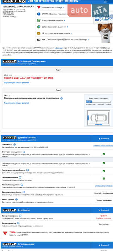 Внедорожник / Кроссовер Tesla Model X 2019 в Киеве фото 17 Внедорожник / Кроссовер Tesla Model X 2019 в Киеве