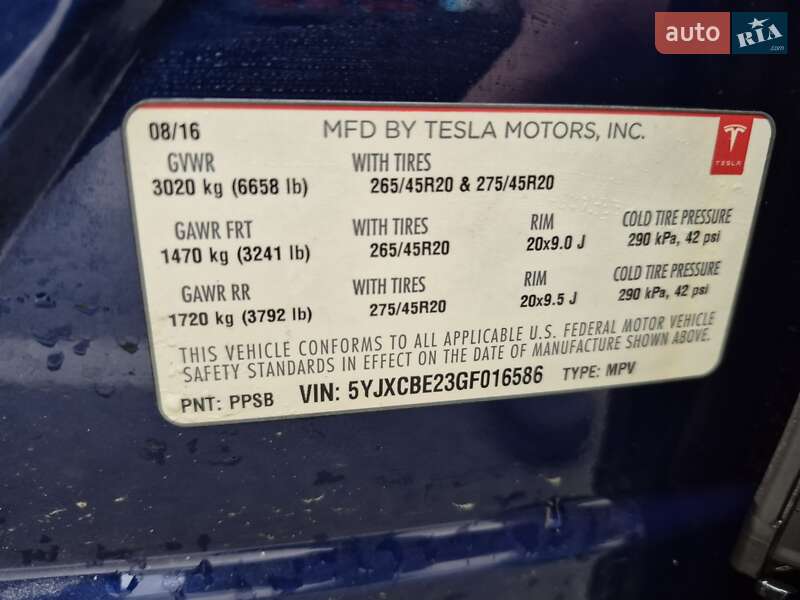 Внедорожник / Кроссовер Tesla Model X 2016 в Киеве фото 24 Внедорожник / Кроссовер Tesla Model X 2016 в Киеве