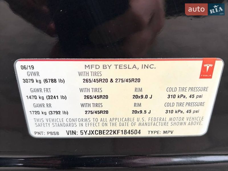 Внедорожник / Кроссовер Tesla Model X 2019 в Луцке фото 46 Внедорожник / Кроссовер Tesla Model X 2019 в Луцке