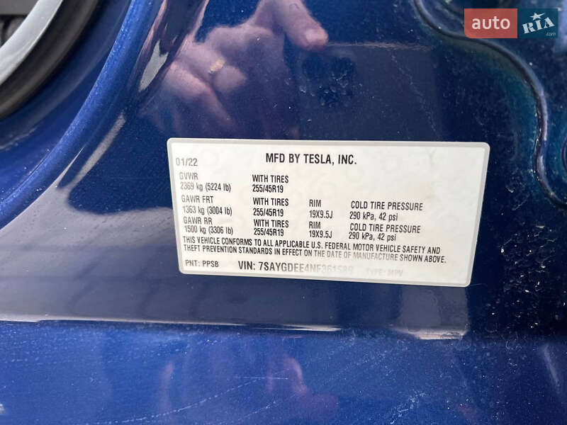 Внедорожник / Кроссовер Tesla Model Y 2022 в Львове