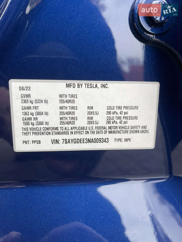 Внедорожник / Кроссовер Tesla Model Y 2022 в Днепре фото 34 Внедорожник / Кроссовер Tesla Model Y 2022 в Днепре