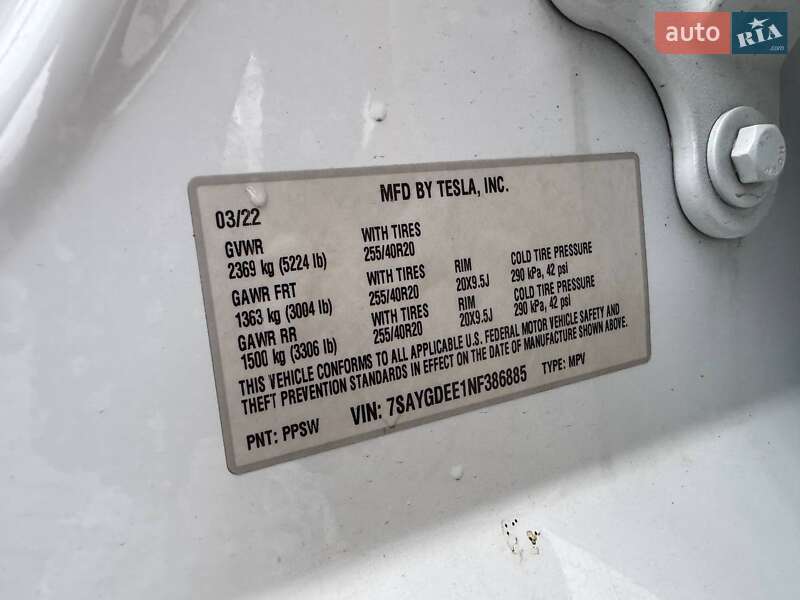 Позашляховик / Кросовер Tesla Model Y 2022 в Луцьку фото 25 Позашляховик / Кросовер Tesla Model Y 2022 в Луцьку
