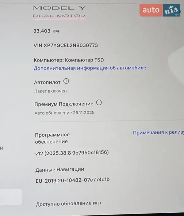 Позашляховик / Кросовер Tesla Model Y 2022 в Києві документ
