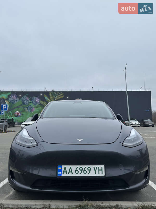 2021 Tesla Model Y, VIN 5YJYGDEE7MF149541:plate — фото 1 (autoria)