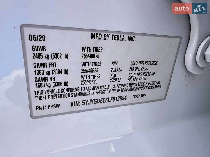 Внедорожник / Кроссовер Tesla Model Y 2020 в Львове