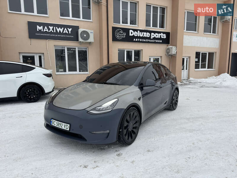 2020 Tesla Model Y, VIN 5YJYGDEF4MF072409:plate — фото 1 (autoria)